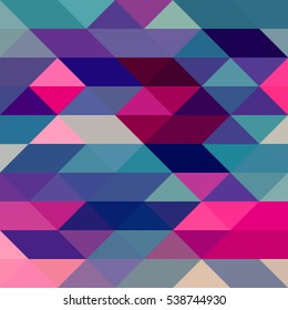 creative abstract modern geometric pattern of triangles, textures pink blue mosaic, vector illustration
