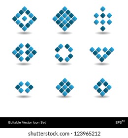 Creative abstract modern icon set with square