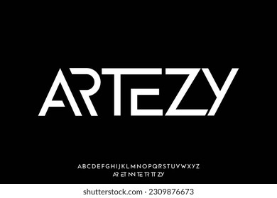 Creative abstract modern sans serif font vector with ligature style. Alphabet typeface for business company