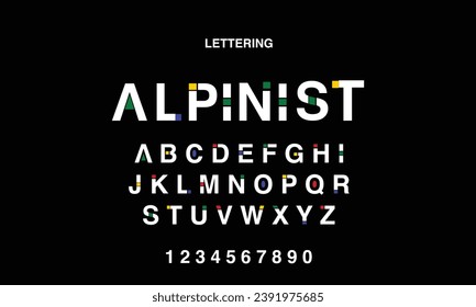 Creative abstract modern sans serif font vector with ligature style. Alphabet typeface for business company