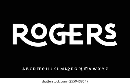 Creative abstract modern sans serif font vector with ligature style. Alphabet typeface for business company