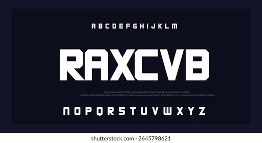 Creative abstract modern sans serif font vector with ligature style. Alphabet typeface for business company