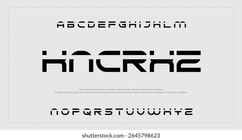 Creative abstract modern sans serif font vector with ligature style. Alphabet typeface for business company