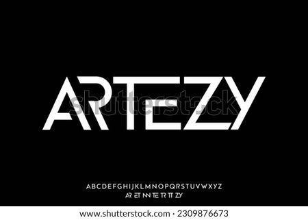 Creative abstract modern sans serif font vector with ligature style. Alphabet typeface for business company