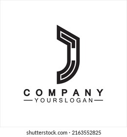 Creative abstract monogram Letter J logo icon design 