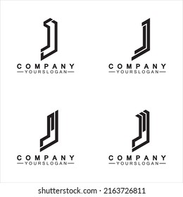 Creative abstract monogram Letter J logo icon design 