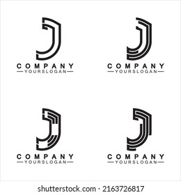 Monograma abstracto creativo Diseño del icono del logotipo de la letra J 