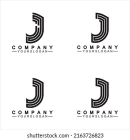 Creative abstract monogram Letter J logo icon design 