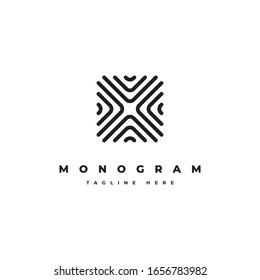 Creative abstract monogram logo design vector template