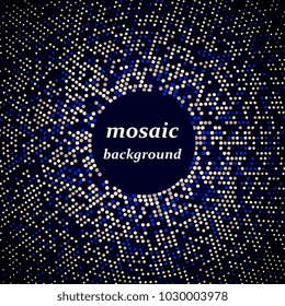 Creative abstract mosaic background with round shapes. Halftone style. EPS10