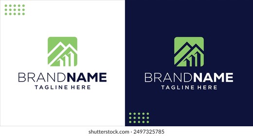Creative Abstract Mountain and Building Logo, Design Inspiration, Illustration, Vector