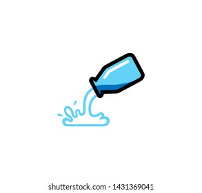 Creative Abstract Natural milk bottle with splashes Logo Design Symbol Vector Illustration