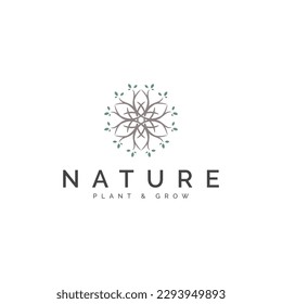 creative abstract nature tree logo design vector illustration. abstract symbol of trees logo vector design template with modern, minimalist and elegant styles isolated on white background. 