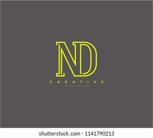 Creative Abstract ND N D Linked Design Logo