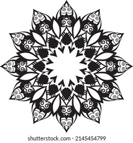 creative abstract new art style hand drawn black and white colors mandala background design vector