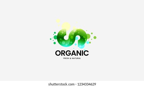 Creative abstract organic vector logo sign for corporate identity isolated on white. Premium quality logotype emblem illustration. Amazing fashion colorful natural and healthy badge design layout.