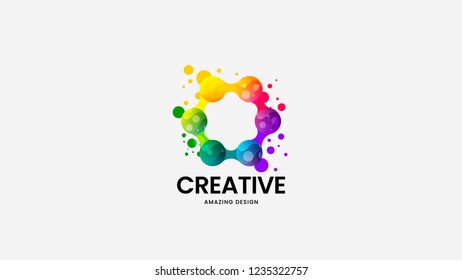 Creative abstract organic vector logo sign for corporate identity isolated on white. Premium quality logotype emblem illustration. Amazing fashion colorful natural and healthy badge design layout.