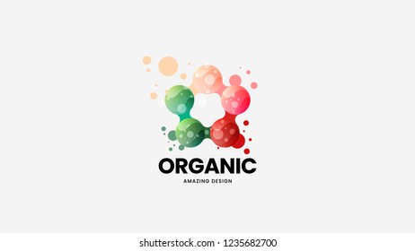 Creative abstract organic vector logo sign for corporate identity isolated on white. Premium quality logotype emblem illustration. Amazing fashion colorful natural and healthy badge design layout.