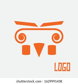 Creative abstract owl logo design for publishing, decoration, construction and architecture company