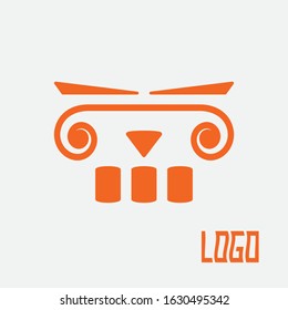 Creative abstract owl logo design for publishing, decoration, construction and architecture company