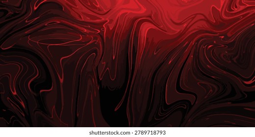 Creative abstract painting with a combination of coral colors and marble effects, creating a panorama.