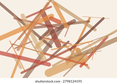Creative abstract painting displaying scattered warm orange and yellow sharp line fragments on a plain backdrop. Ideal for autumn-themed flyers.