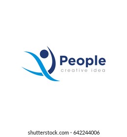 Creative Abstract People Concept Logo Design Template