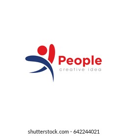 Creative Abstract People Concept Logo Design Template