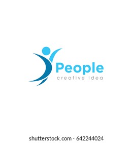 Creative Abstract People Concept Logo Design Template