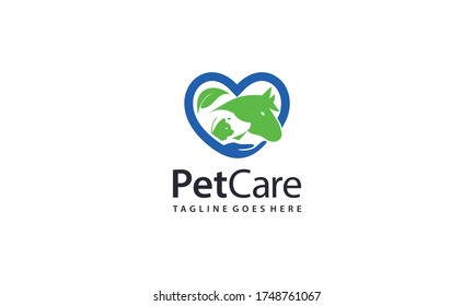 Creative and abstract pet like dog, cat, horse ect for pet care logo design vector editable