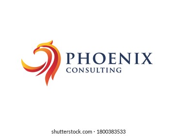 creative abstract  phoenix head logo vector