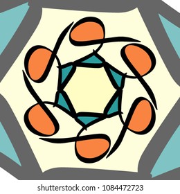 Creative abstract pop arabic calligraphy patterns and backgrounds, constructed from individual arabic letter