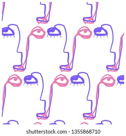 Creative abstract portrait. Minimalism graphic style drawing. 