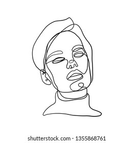 Creative abstract portrait. Minimalism graphic style drawing. 