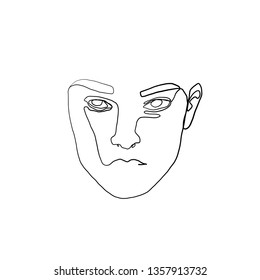 Creative abstract portrait. Minimalism graphic style drawing. 