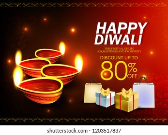 Creative abstract or poster, banner for Happy Diwali  Shubh Diwali or Shubh Deepawali with creative design illustration.
