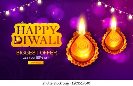 Creative abstract or poster, banner for Happy Diwali  Shubh Diwali or Shubh Deepawali with creative design illustration.