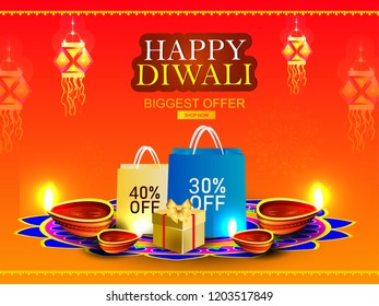 Creative abstract or poster, banner for Happy Diwali  Shubh Diwali or Shubh Deepawali with creative design illustration.