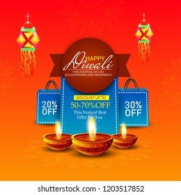 Creative abstract or poster, banner for Happy Diwali  Shubh Diwali or Shubh Deepawali with creative design illustration.