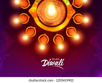 Creative abstract or poster, banner, header for Shubh Diwali or Shubh Deepawali with creative design illustration, Creative deep design.