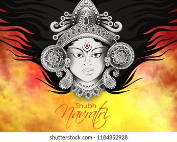 creative abstract or poster, banner for Shubh Navratri with Maa Durga face design illustration, Shubh Navratri, Durga Puja. creative abstract or poster, banner for Shubh Navratri with Maa Durga face design illustration, Shubh Navratri, Durga Puja.