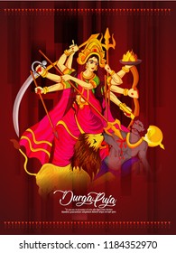 creative abstract or poster, banner for Shubh Navratri with Maa Durga face  design illustration, Shubh Navratri, Durga Puja.