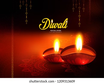 Creative abstract or poster for  happy Diwali or Deepawali with beautiful Deep or Rangoli design illustration, Diwali Greetings, Modern Diwali Greetings.