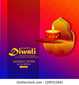 Creative abstract or poster for  happy Diwali or Deepawali with beautiful Deep or Rangoli design illustration, Diwali Greetings, Modern Diwali Greetings.