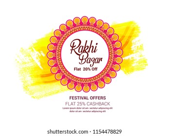  Creative abstract or poster for rakhi bazar, Raksha Bandhan festival offer  with creative rakhi design illustration.