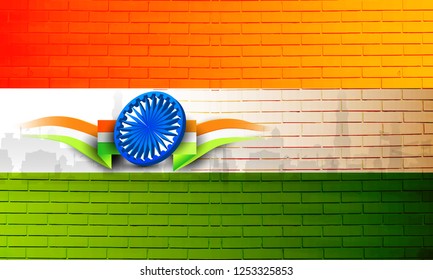 Creative abstract or poster  for Republic Day Celebration of Indian Vector illustration 26january