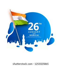 Creative abstract or poster  for Republic Day Celebration of Indian Vector illustration 26january