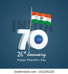 Creative abstract or poster for Republic Day Celebration of Indian Republic day concept with text 26 January.