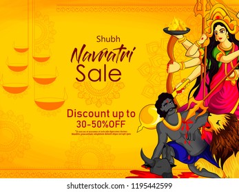 creative abstract or poster for Shubh Navratri with creative Maa Durga design illustration, Shubh Navratri, Durga Puja.