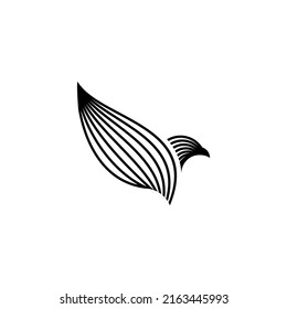 Creative abstract premium bird line icon logo design color editable vector illustration